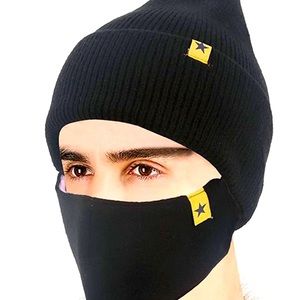 Matching Knit Face Mask Beani…